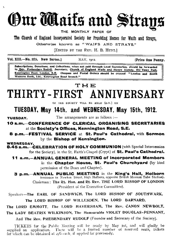 Our Waifs and Strays May 1912 - page 104