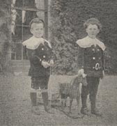 These boys look like characters from Francis Hodgson Burnett's classic children's story 'Little Lord Fauntleroy', wearing their Sunday best. How different our 'best clothes' are today from those at the beginning of the 20th century. Standing between the boys is a rocking horse - a very popular toy for Middle and Upper Class children at the turn of the century. Most children today will not even have seen a rocking horse - except in a museum.