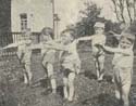 "Arms forward stretch." Exercises in the garden of one Toddler Home