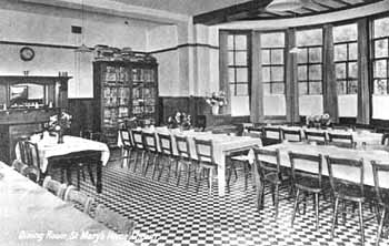 Children in homes were expected to help out with their evening meal by preparing the dinner and laying the table. Often they would lay a fresh table-cloth immediately after eating, so that the dining room was ready prepared for the next meal.