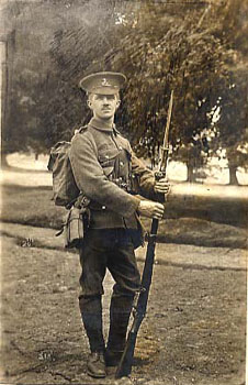 Many of the Society's 'old boys' fought in the First World War and were enlisted in regiments near to their former home. This young man came from the Rochdale Home in Lancashire, and served as a private for a Liverpool Regiment. 